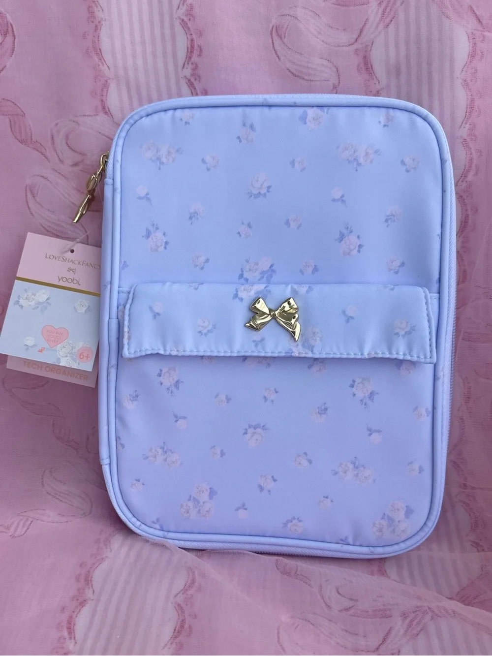 LoveShackFancy × Target - Yoobi Tech Organizer Whisper Blue